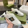 Casual Schoenen sneaker Dames Witte Platte Leren Schoen Groen Rode Streep Geborduurde Tijger Slang Koppels Trainers Chaussures