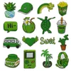Green Iron on Patches Headset Plant Embroidered Sew on Appliques for Clothing Jacket Pants Jeans Sewing Flower Badge DIY Accessory