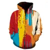 Hoodies masculinos graffiti arte pintura 3d impresso zíper homens mulheres crianças legal moletom casual manga longa pulôver streetwear topos