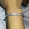 Vecalon Infinity Pave réglage 5A zircon cubique bracelet de fiançailles or blanc rempli bracelet de manchette femmes accessoires de mariage cadeau2565