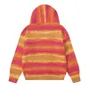 Мужские свитера осень/зима, американский ретро-полосатый контрастный хипстерский мужской трендовый свитер с капюшоном для мальчиков