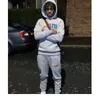 Trapstar Survêtement à capuche écharpe arc-en-ciel brodé et velours vêtements de sport à capuche gros plan pantalon à fermeture éclair garde décontractée ensemble à capuche Trapstar mode Neg KJ8J