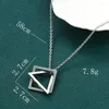 Pendant Necklaces Simple Titanium Steel Geometric Necklace Triangle Square Hip-hop Man Punk Street Dance E-boy Chain Party Jewelry Gift