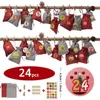 Dekoracje świąteczne Rok Candy Bag Countdown Kalendarz Prezent Pojemnik na płótnie z woreczkami dla dzieci dekoracja drzewa 1