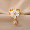 Bandringen Zirkoon Kristal Waterdruppel Bloemblaadjes Open Ringen Voor Vrouw Roestvrij Staal Luxe Gouden Kleur Trouwring Trend Sieraden Ongewoon Cadeau R231130