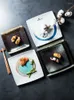 Placas Creative Ceramic Square Plate Sushi Sushi de bolsa de alta qualidade