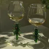 Copas de vino, venta creativa coreana, ambiente familiar navideño, copa decorativa de árbol de cristal colorido