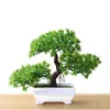 Dried Flowers Artificial Plastic Plants Small Tree Pot Bonsai Fake Plant Potted Flower Home Room Outdoor Garden Decoration 231130