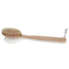 Whole-Natural Bristle Middle Long-handled Bamboo Shower Body Bath Brush Round Head Removable Shower Brush293U