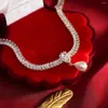 Pendentif Colliers Luxueux Baguette Cubique Zircone Cuivre Collier Avec Goutte D'eau Perle Vintage Bijoux Pour Hommes Et Femmes