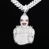 Personalizado iced out rapper dj retrato pingente 925 prata vvs moissanite diamante 3d masculino pingente hip hop jóias