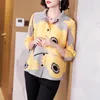 Women's Jackets 2023 Autumn And Winter Pleated Print Coat For Women Arrival Temperament Lapel Cardigan Top