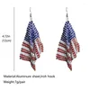 Dangle Earrings European And American Female Flag Metal Mesh Fashion Independence Day July 4