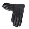 5本の指の手袋gours冬の本物の革の手袋の男性黒い本物のヤギ皮の手袋フリースlike暖かいファッションドライビングミトン到着gsm043 231130