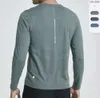 lu Мужская одежда для йоги Спортивная футболка с длинным рукавом Мужские рубашки в спортивном стиле Тренировочная одежда для фитнеса Эластичная быстросохнущая спортивная одежда Top Plus new 67