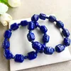 Strand Drop JoursNeige Bleu Minerai Pierre Naturelle Bracelets Sculpté Porc Perle Zodiaque Pour Hommes Femmes Énergie Bijoux