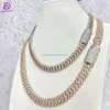 Pass Diamond Tester 925 Silver Hip Hop Fine Jewelry Necklaces 18mm 3rows 아이스 아웃 VVS Moissanite Cuban Link Chain