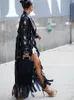 女性用トレンチコート女性用フェイクレザーコート長いスリーブターンダウンカラーホローアウトカーディガンの女性ストリートウェアブラックアンドジャケット