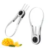 Cortador de manga Slicer Corer Dicer Ferramenta de remoção de núcleo de aço inoxidável Extrator de polpa de frutas para grande manga Cantaloupe Melancia Ferramentas de frutas Suprimentos de cozinha Q787