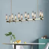 Chandeliers Modern Gold Metal Pendant Lights Clear Glass Lamp Vintage Hanging Light For El Hall Home Luxury Chandelier PA0604