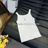 Top Sexy con tirantes para mujer, camisetas sin mangas bordadas con letras, camiseta de punto para gimnasio y Fitness, prendas de punto deportivas para mujer