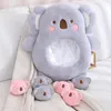 Plush Pillows Cushions 6Pcs Small Toys Inside Cute Cartoon Animals Plush Pillow Soft Stuffed Sofa Cushion Homdecor Pillow 231129