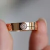 Fashionable rose gold six brick ring for both men and women