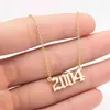 Stainless Steel 2002 2003 2004 2005 2006 Number Pendant Necklaces Women Femme Statement Necklace Year Number Jewlery Collier G12133274