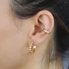 Brincos de argola Moda Mulheres fofas Adorável jóias micro pave 5a Sparking cz dourado cor de metal de coração Multi piercing huggie