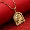 Anhänger Halsketten Goldfarbe Porträt von Jesus für Frauen Mädchen christliche Religion Kette Schmuck