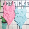 Bikini imprimé classique Designer col rond Pull Up Bikini rose bleu maillots de bain confortable maillot de bain à séchage rapide pour l'été