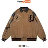 Chaquetas para hombres Chaqueta de béisbol retro Hombres Mujeres Patchwork Carta Bordado Bomber Chaquetas Hip Hop Otoño Corto Varsity Outwear Unisex 231129