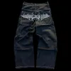 Jeans pour hommes Tendances de la mode européenne et américaine Clown brodé Hommes Y2k Street Hip Hop Punk Plus Taille Casual Baggy Unisexe 231129