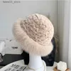 Beanie/Skull Caps Women Winter Warm Real Rex Rabbit Fur Hat Ladies Elegant Bomber Hats Femal Fashion Genuine Fox Fur Caps Knitting Beanies Cap Q231130