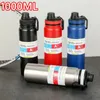 Wasserflaschen 1000 ml Outdoor-Thermosflasche Große Kapazität Tragbarer Sport mit Teefilter Edelstahl-Thermobecher Auslaufsicher 231130