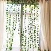 Decorative Flowers 240cm Green Silk Artificial Hanging Ivy Leaf Garland Plants Vine Grape Leaves Fake Vines For Wall Decoration