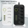 Stekkerdozen Verlengsnoeren Overspanningsbeveiligers Brazilië Stekkerdoosstrip met USB Type C-snoer Smart Home-lijnfilter Brasil AC-stopcontact Elektrische BR-adapter 231130