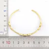 Bangle Nidin Fashion Gold Plated Inlay Zircon Bangles Bracelets For Women Trend Simple Light Luxury Open Adjustable Jewelry Gift