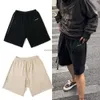 Designer curto moda casual roupas praia shorts americano high street 23ss angustiado shorts pedir bordado carta esfrega faca corte split zíper calças divididas homens