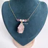 Collane con ciondolo Collana con pietre preziose di perle di pietra naturale rosa ametista verde avventurina LXAE