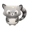 Butelki z wodą 3D Cute Animal Mub Saccoon Symulacja Zwierzęta Kubek Kubek Ceramiczny Puchar urodzinowy Prezent urodzinowy 231129