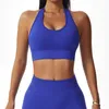 Bras Halterneck Sports Bra Tank Top Women Gym Fitness Running Shockproof Elastyczność Joga Stretch Stretch podciąganie kamizelki Kobiety bieliznę 231129