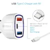 Caricabatteria da auto LED a 3 porte 3.5A USB QC3.0 Tipo-C Ricarica rapida universale per iPhone 13 14 15 pro max Samsung Telefono Android Mini caricabatterie rapidi Adattatore per veicoli senza scatola al dettaglio