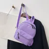 Bolsas de armazenamento estilo estilo preppy cor sólida nylon backpack viagens mulheres mochila mochila mochila