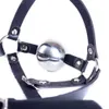 Produits de massage Bdsm esclave jeu de rôle tête bondage harnais en cuir sangle avec 42mm en acier inoxydable boule gag jouets sexy pour fétiche bouche ouverte flirt