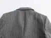 女性のスーツ女性ピンストライプブレザージャケットラペル長袖ボタン秋のファッションオフィスレディー通勤バギーパンツセット