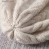 Beanie/Skull Caps Women Autumn Winter Cashmere Wool Knit Bomber Hat Cable Thick Warm Soft Earmuff Russian Caps Warm Light Real Pashmina Guaranteed Q231130