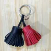 Keychains Tassel Leather Keychain DIY för handväskans handväsktillbehör Keyring Women Charms ryggsäck hänge elegant elegant