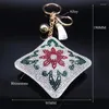 Porte-clés Hippie Mandala Boho Porte-clés pour femmes / hommes Alliage de cristal Coloré Fleur Motif Porte-clés Sac Accessoires de voiture Bijoux Llaveros