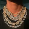 Girocolli ghiacciati bling 5A cz cubic zirconia catena cubana oro 18 carati hip hop delicata collana di filo spinato per uomo uomo affascinante gioiello316p